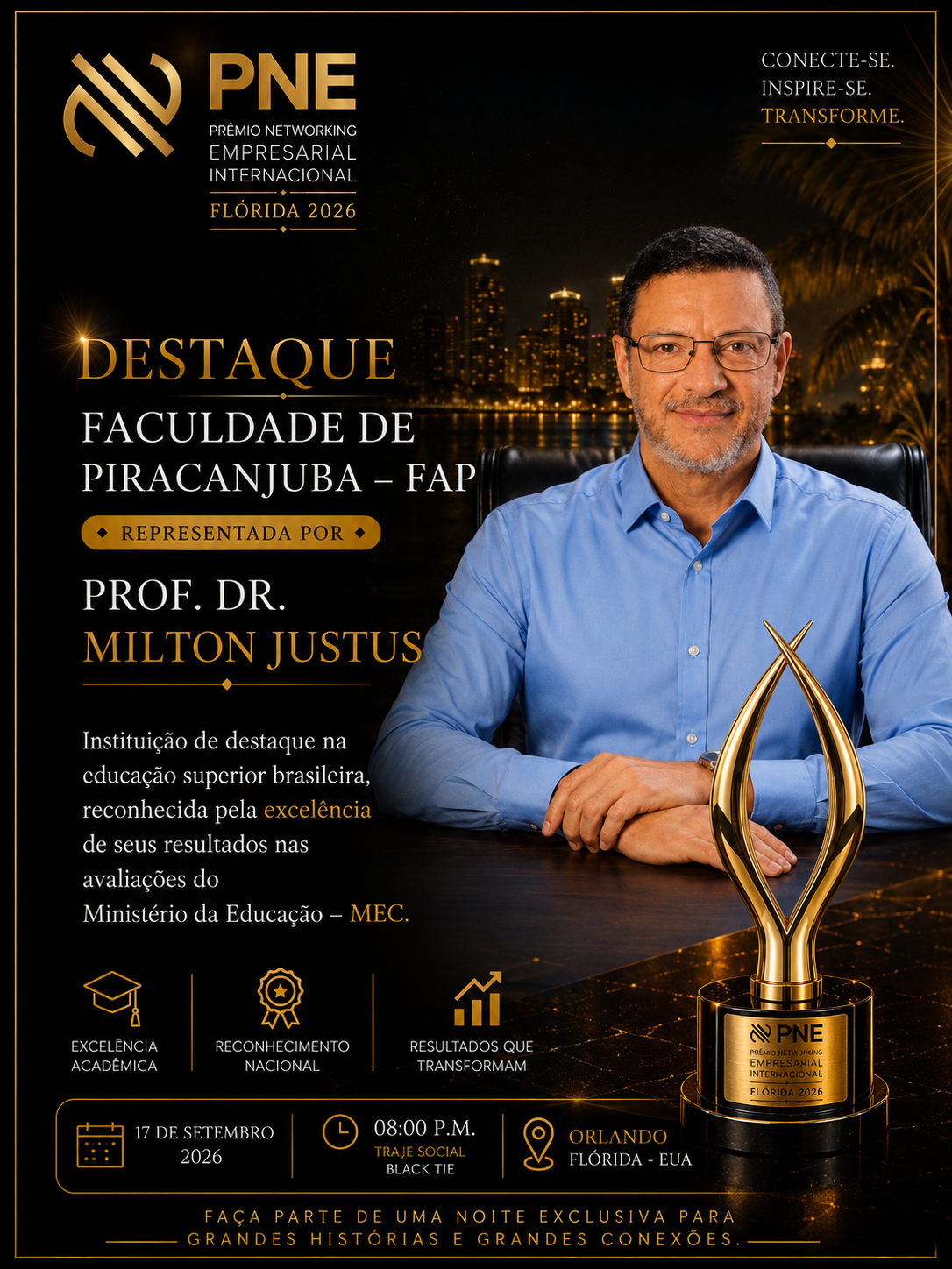 Flyer oficial — Milton Justus